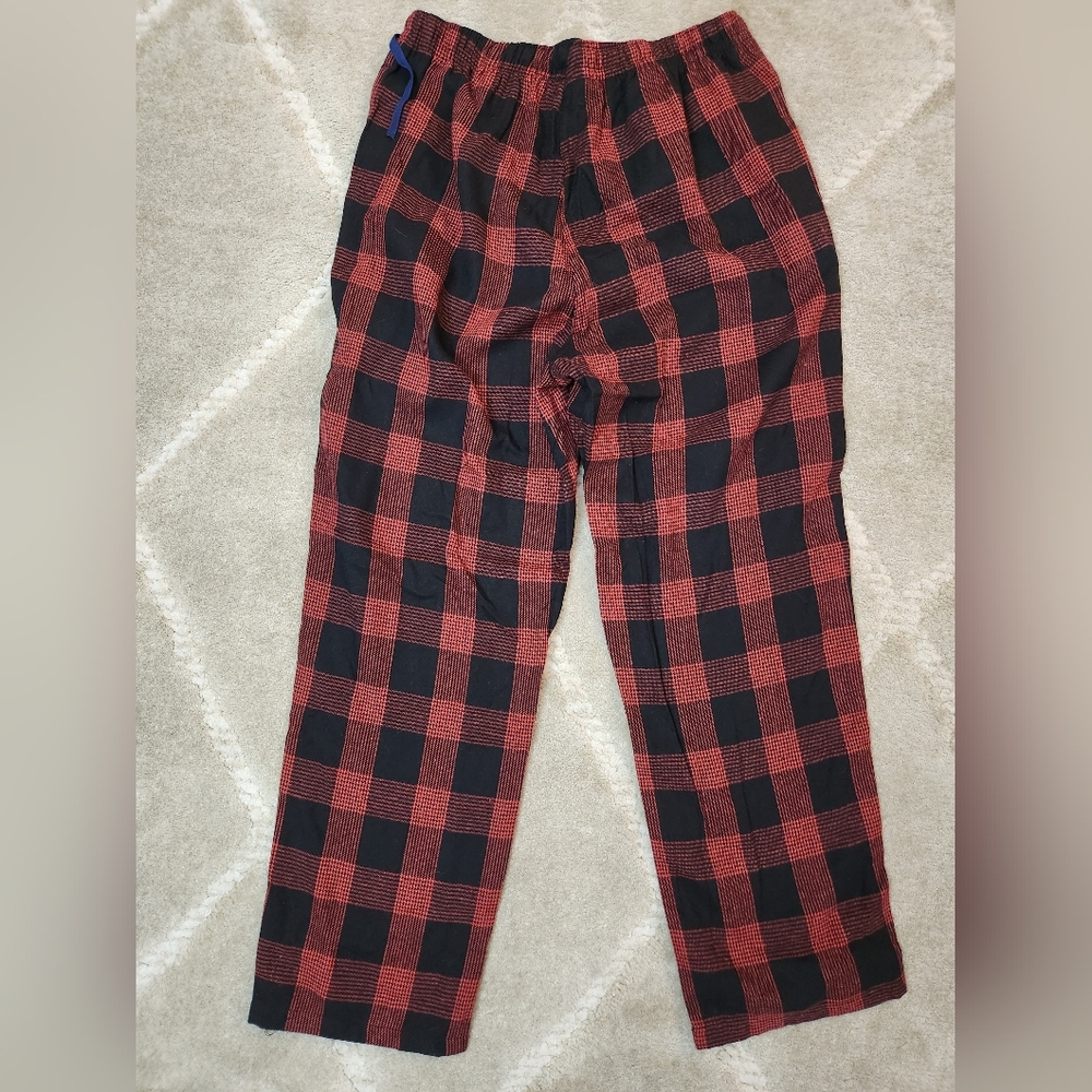Plaid Red and Black Flannel Men's Small Pajama Lounge Pants Cotton Blend - Picture 5 of 8